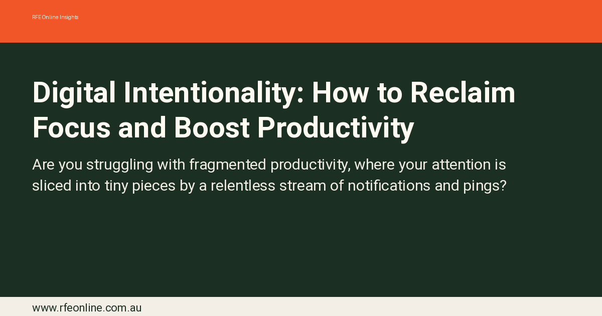 Focus reclaim and productivity graphic for distracted knowledge workers — strategies for restoring deep work capacity, managing digital interruptions, and sustaining attention in notification-saturated environments